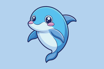  cute dolphin colorful Vector