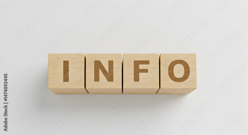 Poster info wooden blocks concept information knowledge data facts details guide instruction tutorial tips 
