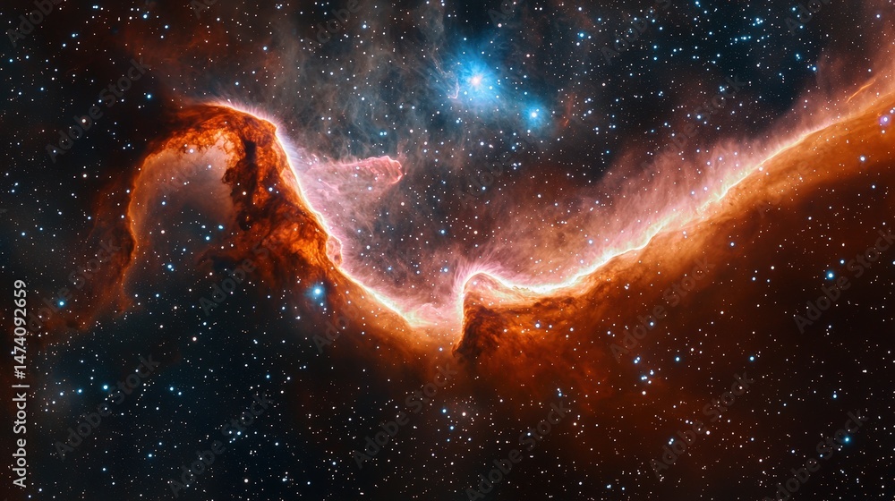 Canvas Prints mesmerizing cosmic nebula with bright stars and ethereal gas clouds