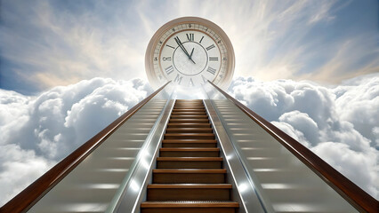 Fototapeta premium Surreal staircase leading into the sky