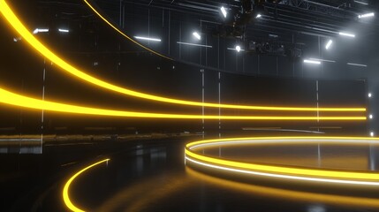 TV news and virtual studio backgrounds are a perfect match, also suitable for online shows or live events with modern 3D rendering backdrops