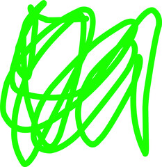 hand drawn green scribble line shape light vector. green scribble brush stroke. logo design element. chaos scribble pattern. green ink pen scribble