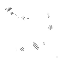 Vector Illustration of Abstract Map of Cape Verde With Spiral Lines Isolated On White background