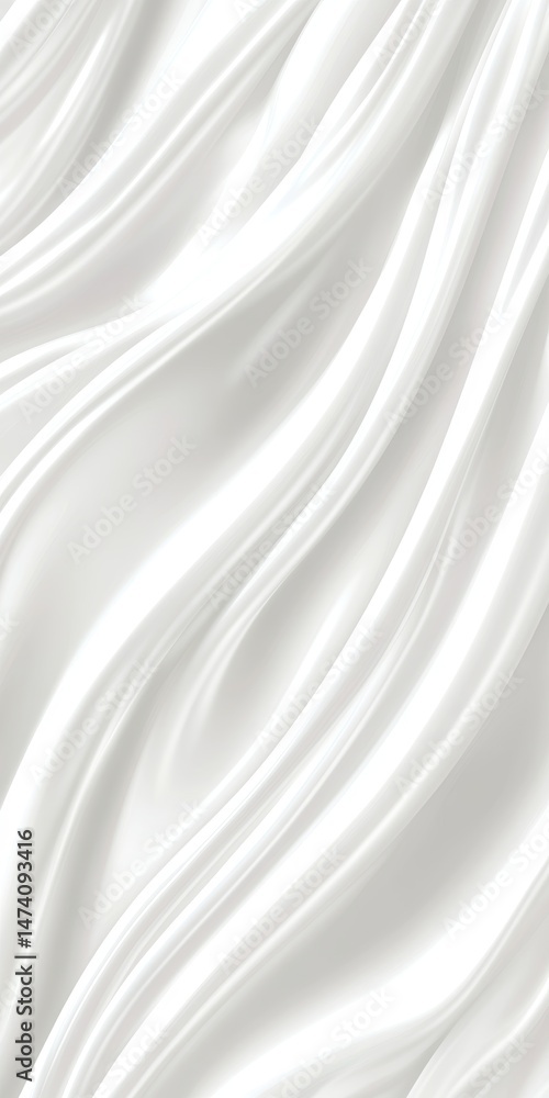 Poster abstract background with soft white waves, smooth, elegant flowing wavy texture design
