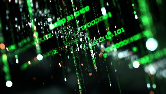 In a futuristic setting, a digital matrix brings action and visual content together within a virtual environment