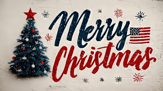 Vibrant Christmas decorations brighten up the holiday spirit with a joyful message