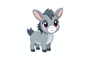  cute donkey colorful Vector