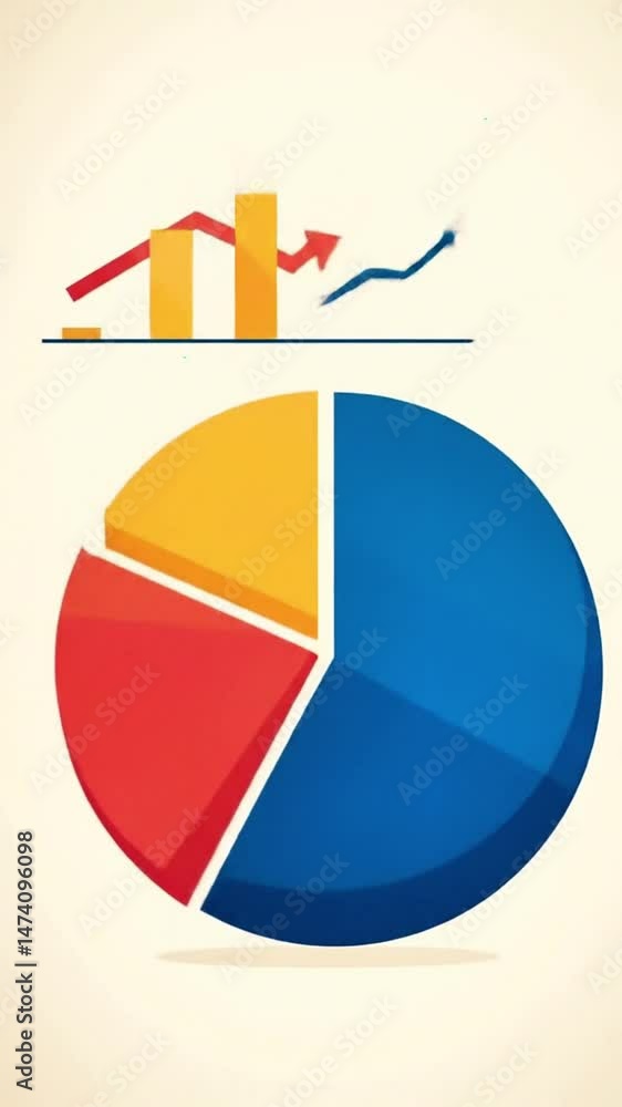 Poster colorful pie chart illustration representing data visualization concepts in business and analytical 
