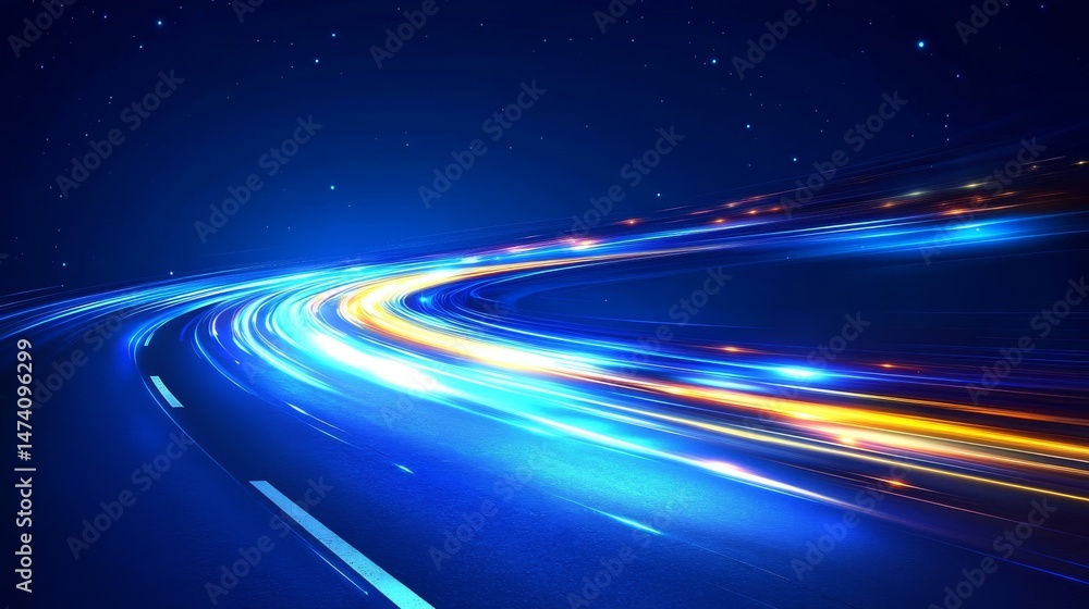Poster a futuristic cyberspace background is characterized by blue abstract technology and the concept of s