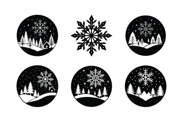 Snowflakes on Midnight Blue