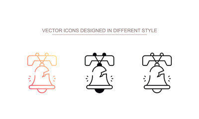 Liberty Bell icon design with white background stock illustration