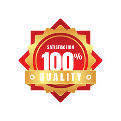 Stylish gold seal guarantee badge vector