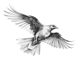 Obraz premium PNG Flying bird drawing animal sketch.