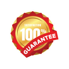 Stylish gold seal guarantee badge vector