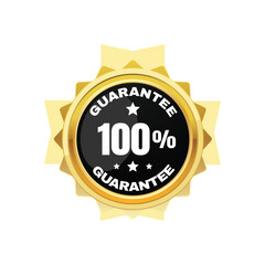 Stylish gold seal guarantee badge vector
