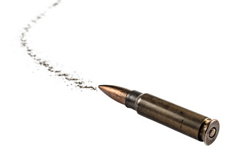  dark bullet trace with bullet isolated on white background, PNG