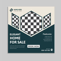 Elegant home sale real estate social media post design