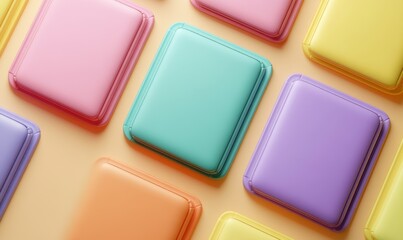 Fototapeta premium A multicolored stack of books with differing sizes and a range of colors