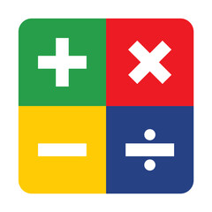calculator symbol icon addition multiplication and subtraction