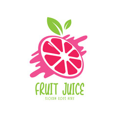 Fresh fruit juice logo design template