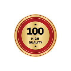 Gold Red Seal 100 High Quality Guarantee Award Badge