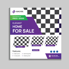 Elegant home sale real estate social media post design