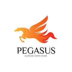 Pegasus horse logo design template