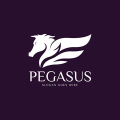 Pegasus horse logo design template