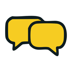 Communication Icon - Vector People Talking and Message Sharing Illustration