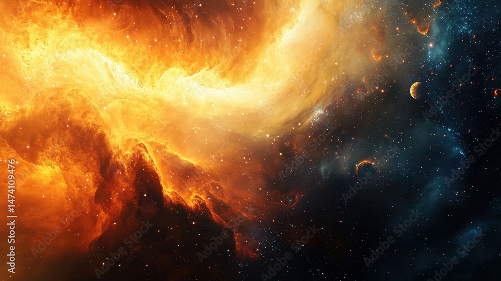 Canvas Prints stunning abstract cosmic scene with gas clouds and starry background