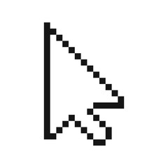 Pixel Style Cursor Pointer Icon Isolated Vector Illustration