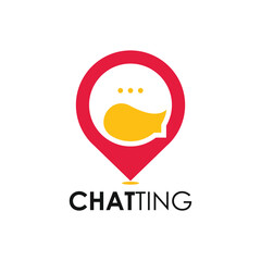 Chatting bubble logo design template