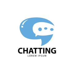 Chatting bubble logo design template
