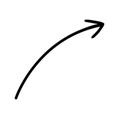 Hand drawn arrow line icon isolated vector illustration