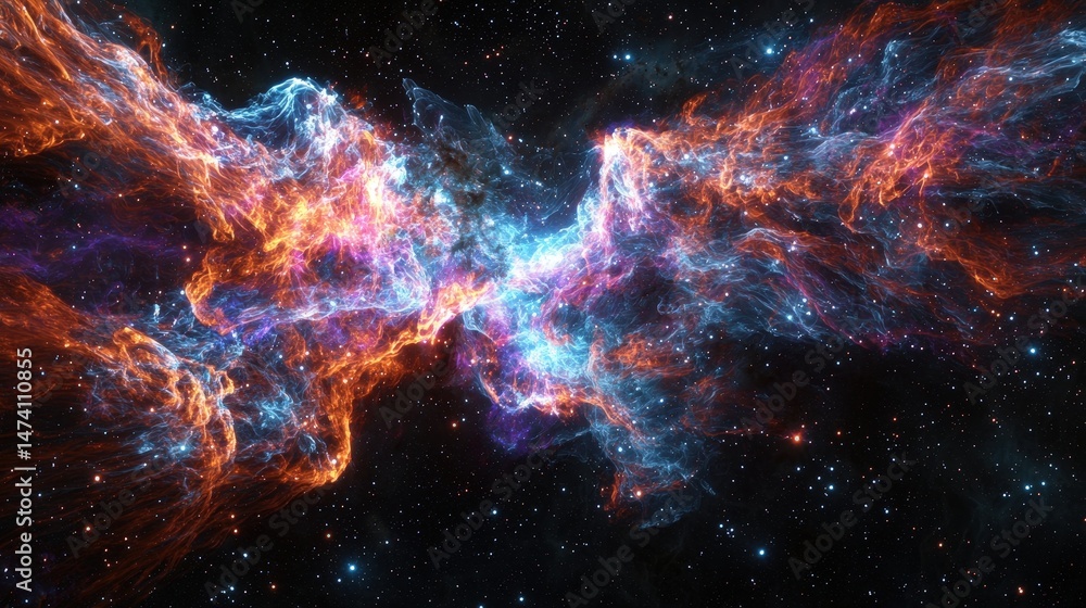 Canvas Prints vivid colorful cosmic nebula in deep space with stars and gas clouds