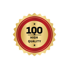 Gold Red Seal 100 High Quality Guarantee Award Badge