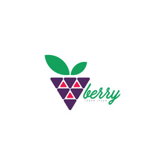 Berry fruit logo design template