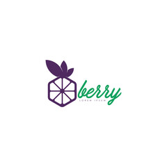 Berry fruit logo design template