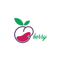 Berry fruit logo design template