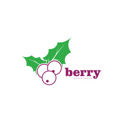 Berry fruit logo design template