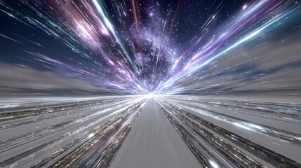 Obraz premium In the virtual realm, cyberspace represents an adventure through digital art and a futuristic environment that is an immersive concept