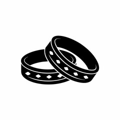 creative details Wedding rings icon Vector Illustration