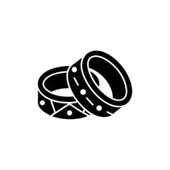 creative details Wedding rings icon Vector Illustration