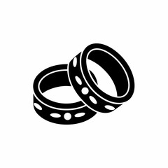 creative details Wedding rings icon Vector Illustration
