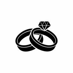 creative details Wedding rings icon Vector Illustration