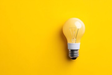 Light Bulb on Yellow Surface A Symbol of Idea and Innovation