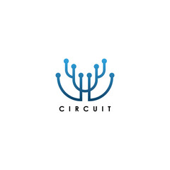 Circuit board electronic logo design template