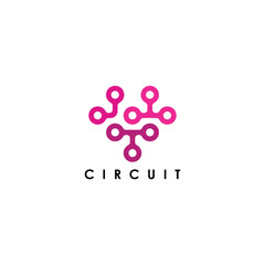 Circuit board electronic logo design template