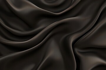 Fototapeta premium Dark brown, luxurious, draped fabric. Intricate folds and ripples of smooth, rich material