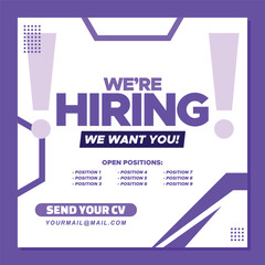 Bold job opening announcement banner design